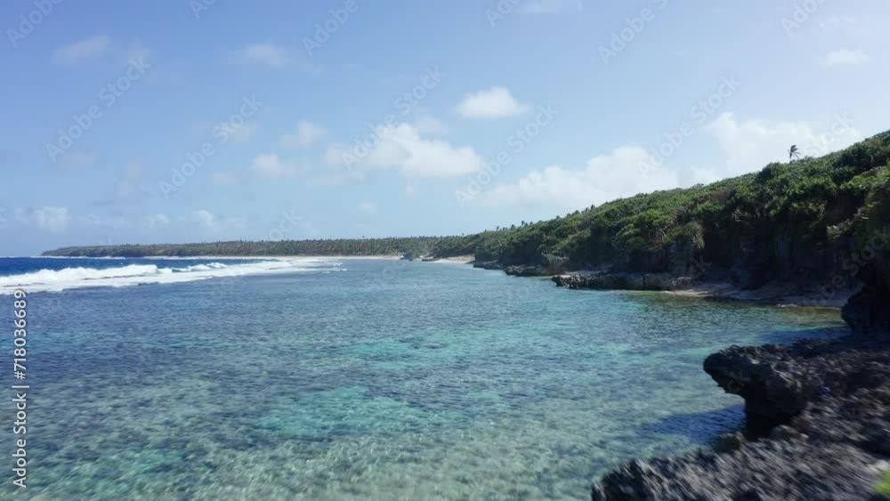 Drone Shot of Scenic Coastline of Tonga, Polynesia, Rocks, Rainforest and Coral Reefs Drone Shot of Scenic Coastline of Tonga, Polynesia, Rocks, Rainforest and Coral Reefs