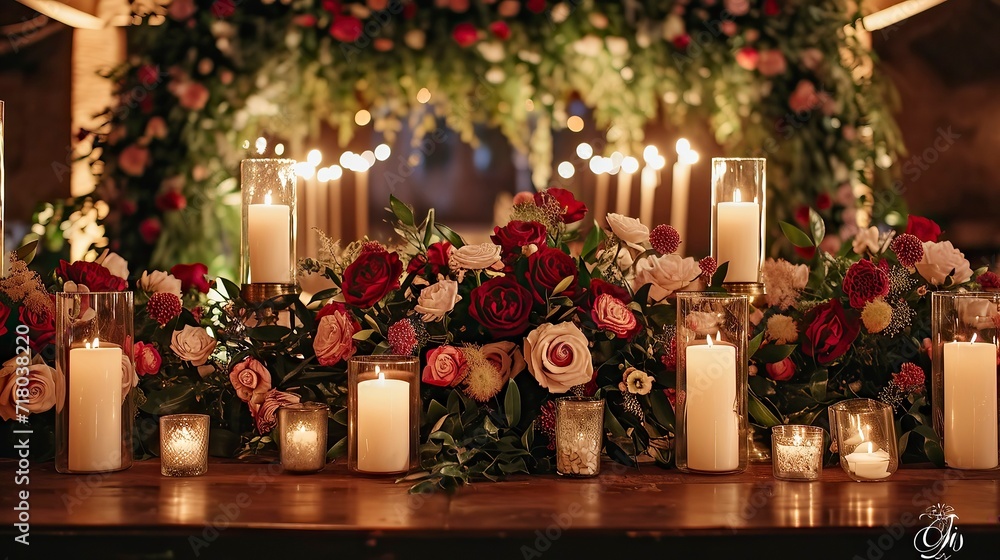 Enchanted Evening with Florals and Candle Ambiance