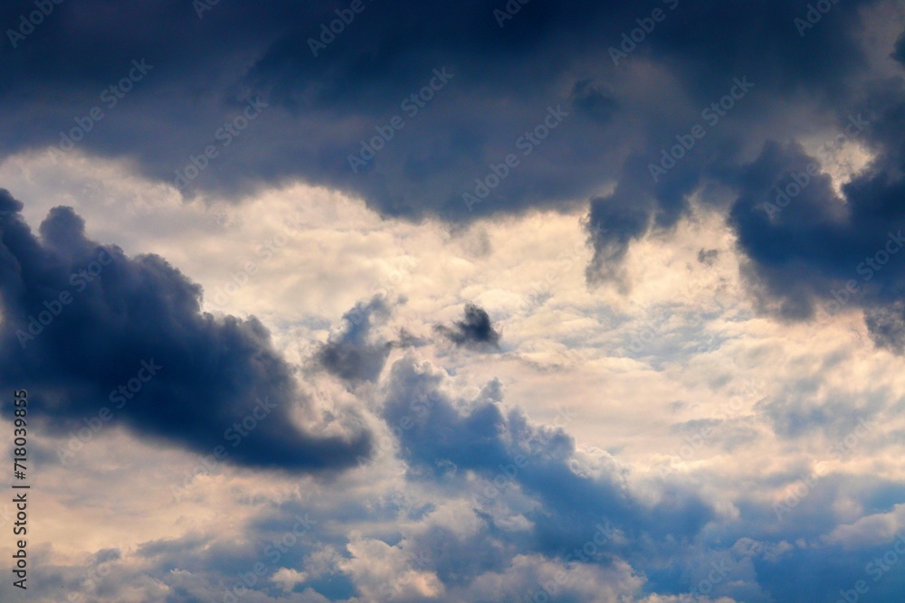Dramatic sky over the north of England with bluish-grey clouds