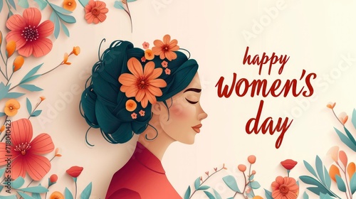 International Women's Day poster template , typography 