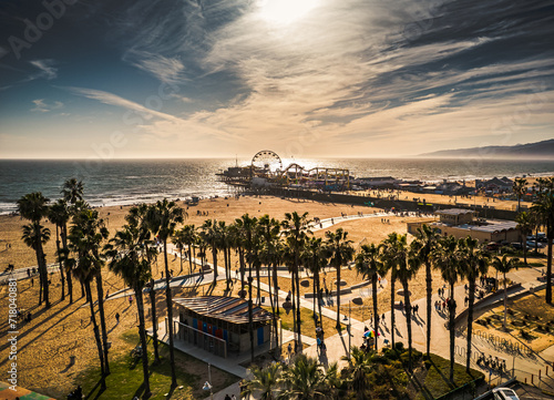 Aerial view of Santa Monica Pier.