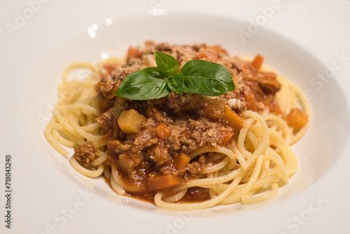Spaghetti Bolognese auf dem Teller 