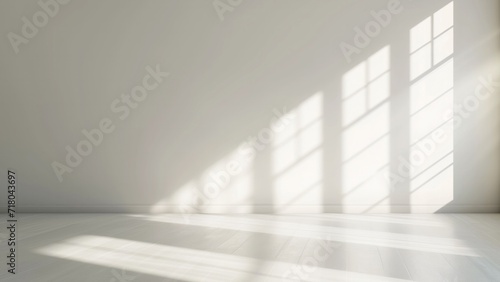 Sunbeam shadow in empty room. Sun light overlay in room