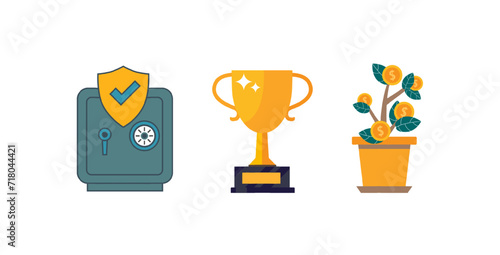 vector colored icon - safe, money, gift, bonus program. Flat style illustration isolated background