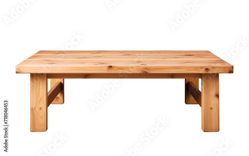 Wooden coffee table isolated on transparent Background