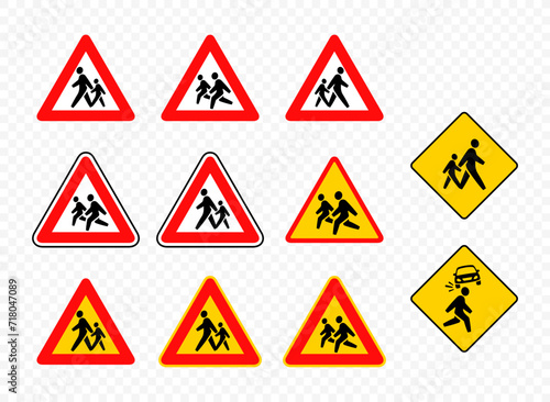 Children road sign vector design