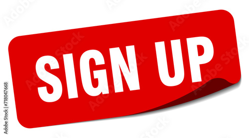 sign up sticker. sign up label