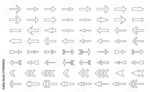 Arrow set, arrow big black icon set. Arrow vector collection. Modern simple arrows for web design. Vector illustration