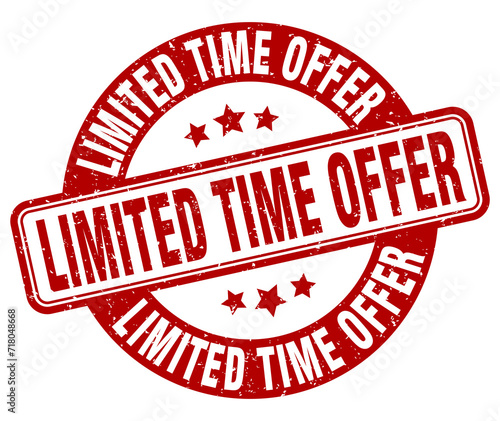 limited time offer stamp. limited time offer label. round grunge sign
