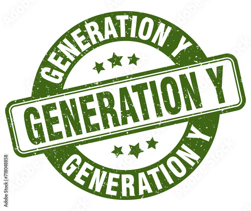 generation y stamp. generation y label. round grunge sign