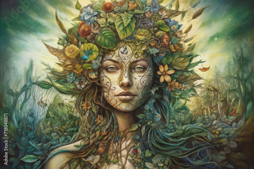 Illustration of mother earth