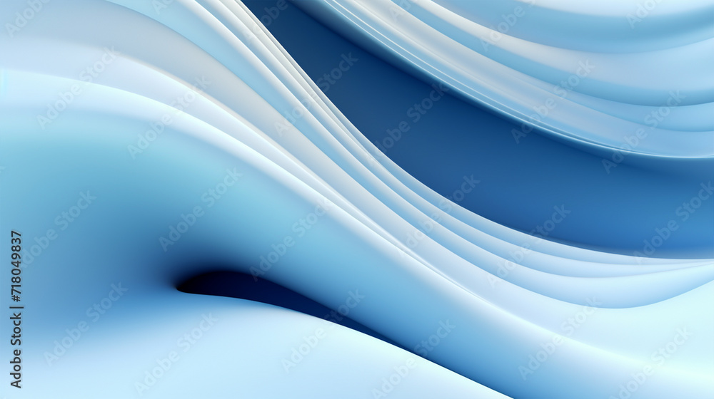 Fototapeta premium Blue waves pattern abstract background - ai generative