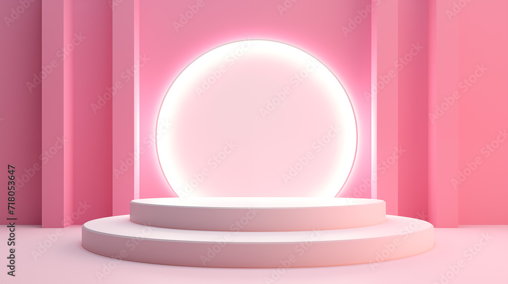 Pink podiums 3d background with podium. Podium scene. Abstract minimal scene Pink podiums 3d background with podium. Podium scene. Abstract minimal scene