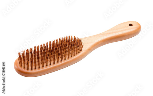 Wooden hairbrush isolated on transparent Background