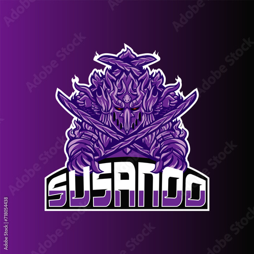 Agressive Susanoo illustrative logo, logo for anime character fans