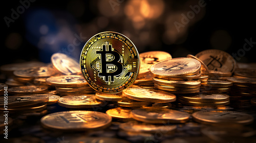 Crypto Cascade: BTC Coins in a Dance of Wealth