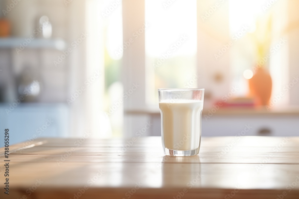 glass of milk on white table with morning light glass of milk on white table with morning light