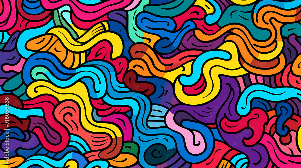 Fototapeta premium Abstract seamless doodle background, artistic backdrop