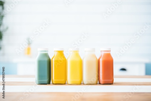 cold-pressed juice bottles in a variety of colors