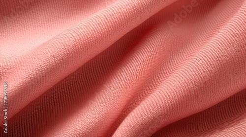 Peach color textile folds background 