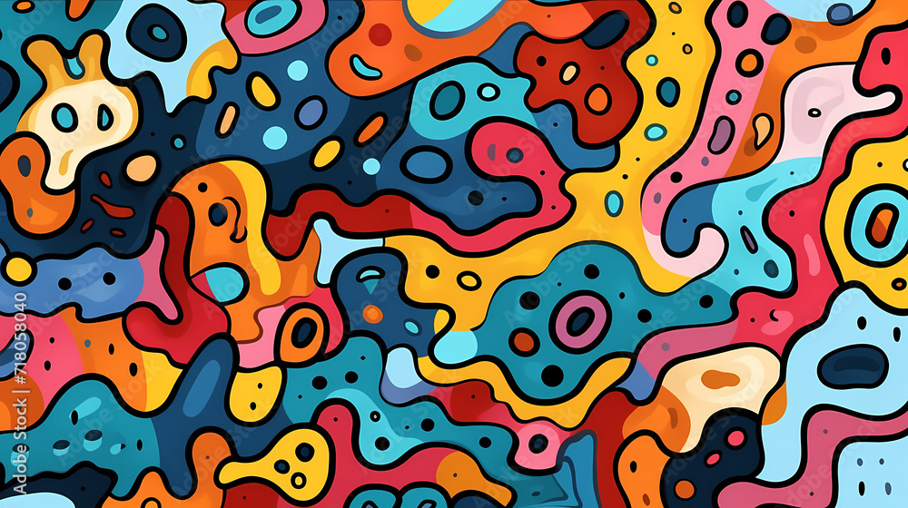 Abstract seamless doodle background, artistic backdrop