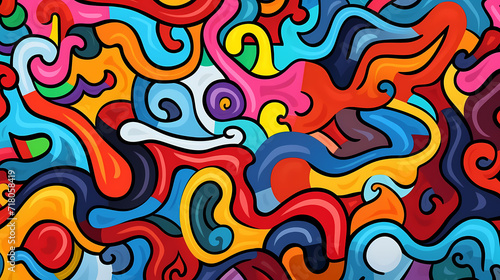 Wallpaper Mural Abstract seamless doodle background, artistic backdrop Torontodigital.ca