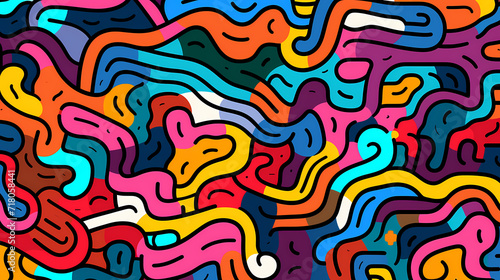 Abstract seamless doodle background  artistic backdrop