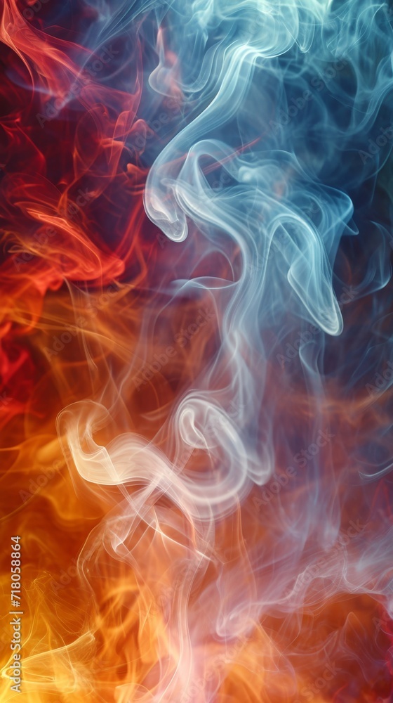 Fototapeta premium Close-Up of Smoke on Black Background