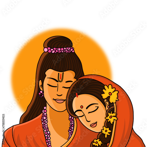 Lord Ram sita Digital illustration, Ram siya wallpaper, Hindu god art, Hindusim. photo