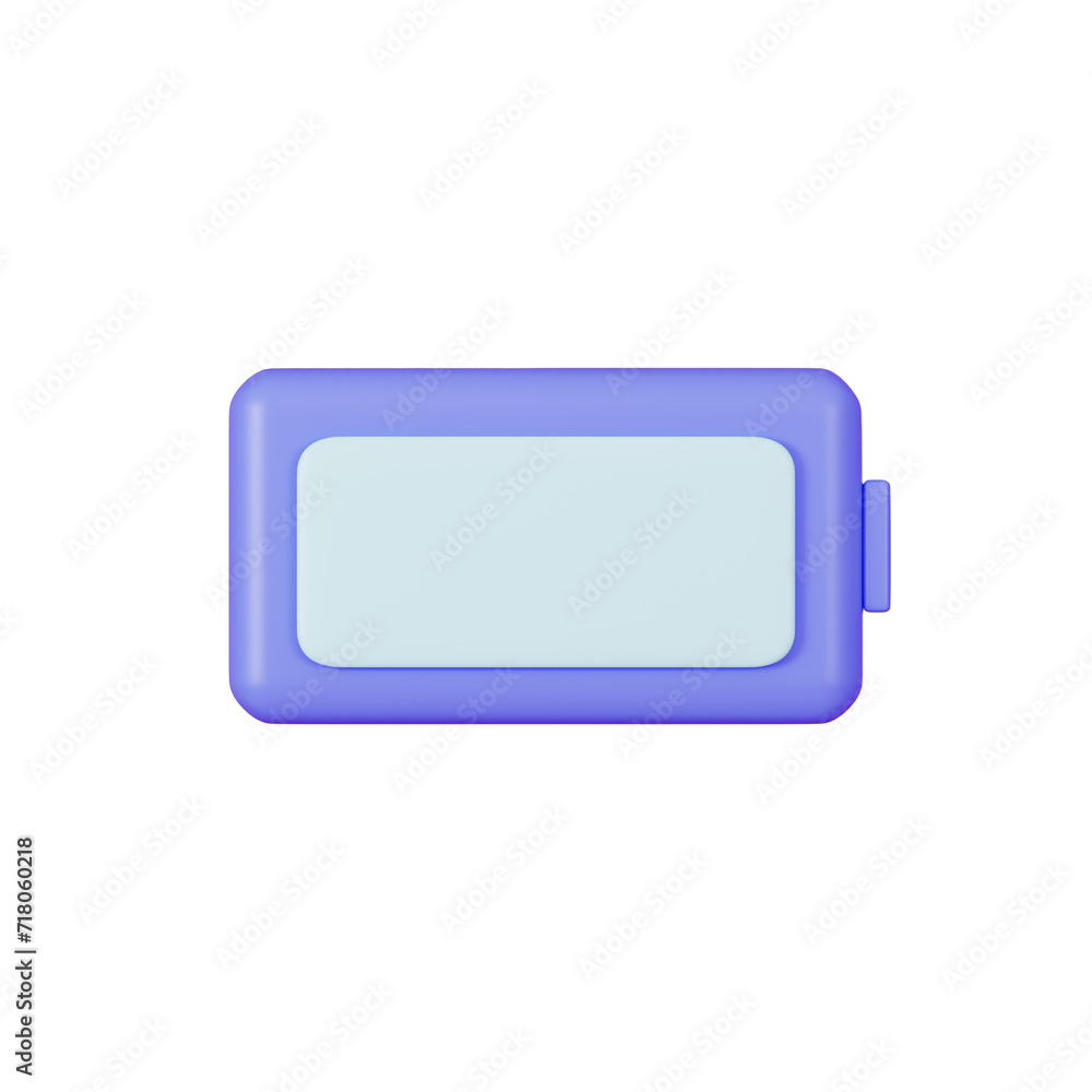 Battery UI 3d icon render high quality and transparent background Battery UI 3d icon render high quality and transparent background