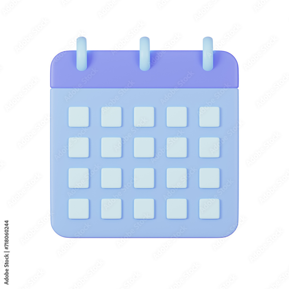 Calendar UI 3d icon render high quality and transparent background Calendar UI 3d icon render high quality and transparent background