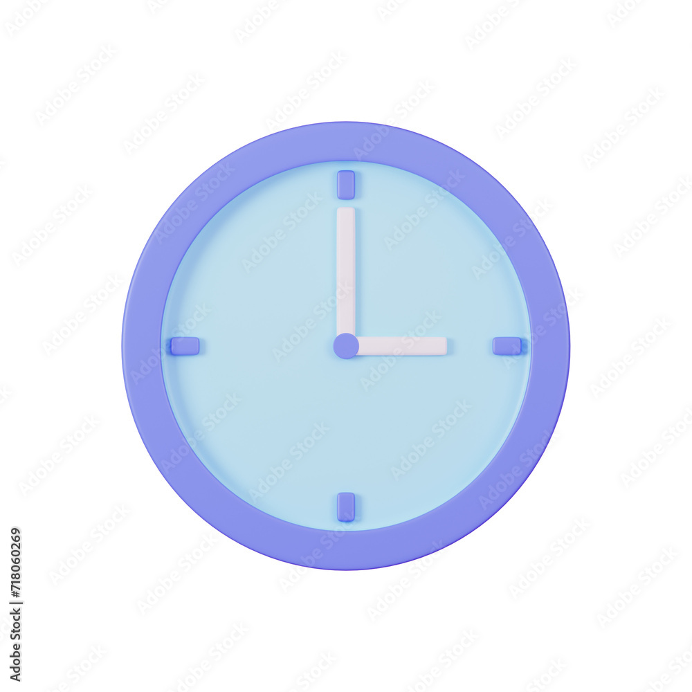 Clock UI 3d icon render high quality and transparent background Clock UI 3d icon render high quality and transparent background