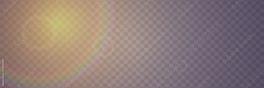 Bright light with glare and reflection of the camera lens. Sun, sun rays, dawn, lens flare on a transparent background.
Bright light with glare and reflection of the camera lens. Sun, sun rays, dawn, lens flare on a transparent background.