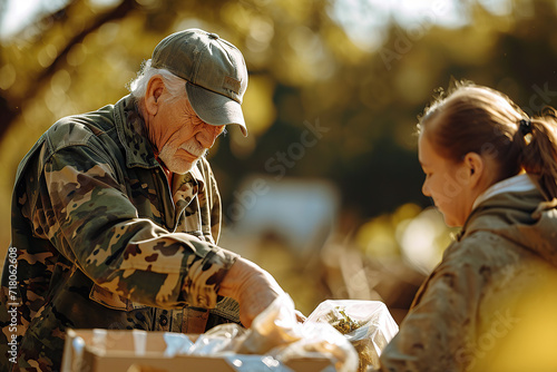 Veteran engaging in community service or volunteering