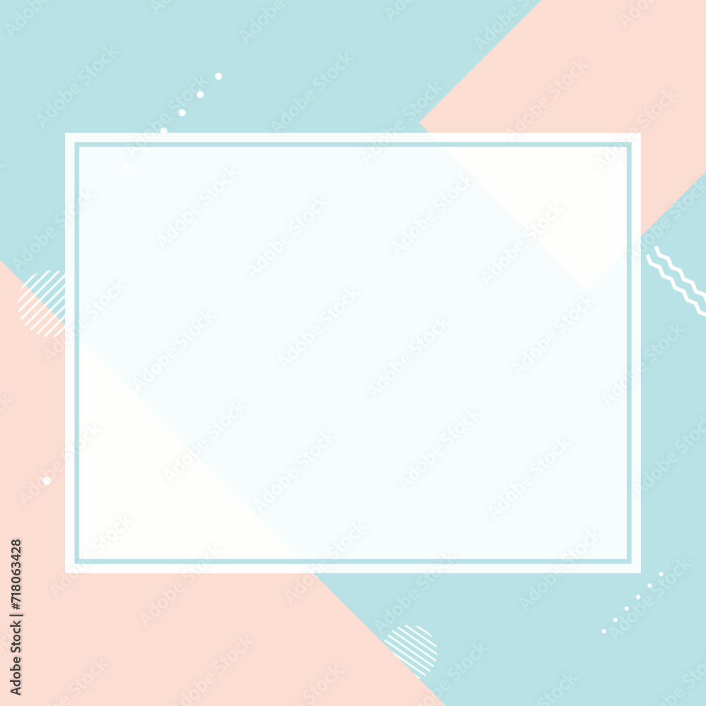 Fototapeta premium Modern abstract geometric pastel social media and notepad background