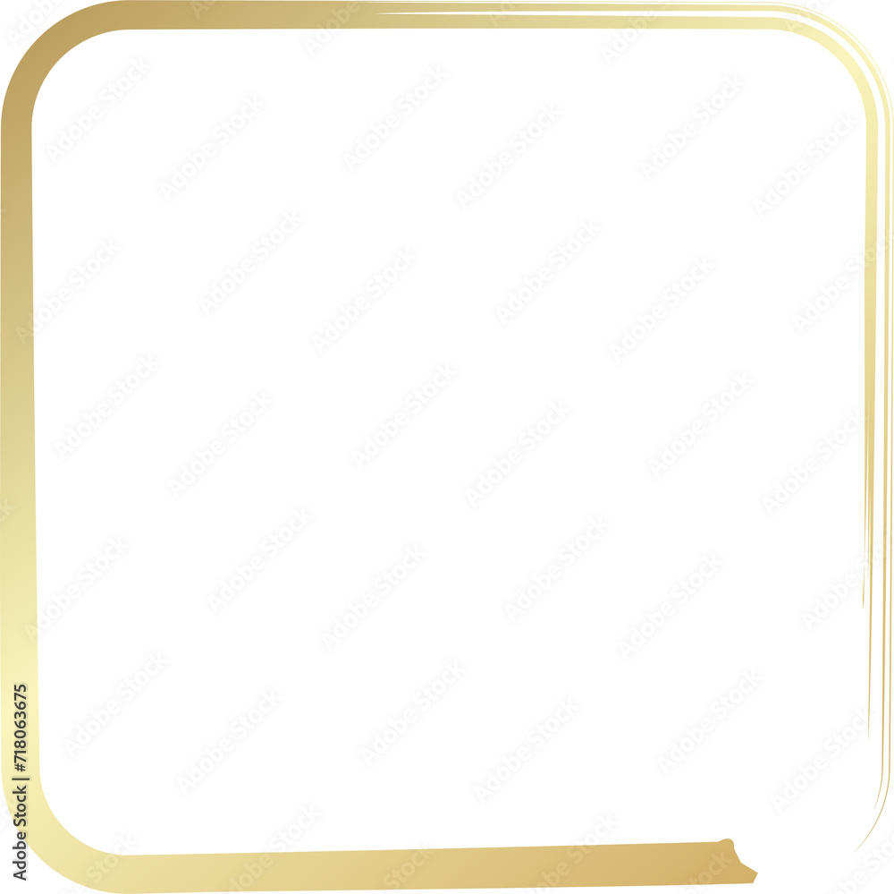 Rounded square golden frames Rounded square golden frames