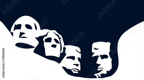 silhouette of the heads of the presidents united states of america, vector illustration. photo