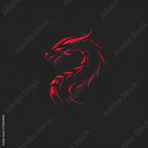 Dragon Animal Colorful Logo Art Icon Generative AI