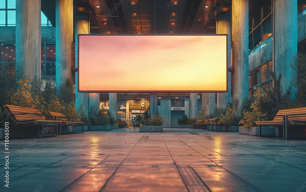 Display blank clean screen or signboard mockup for offers or advertisements in public areas. Display blank clean screen or signboard mockup for offers or advertisements in public areas.