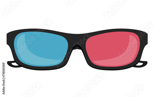 3d paper glasses stock vector illustration