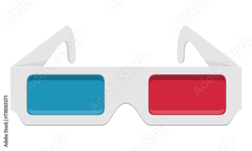 3d paper glasses stock vector illustration