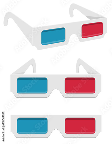 3d paper glasses stock vector illustration