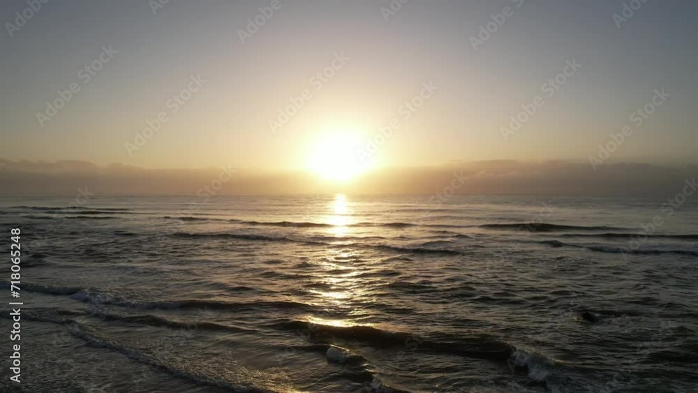 Panoramic aerial image of beaches, sunrise ligth, Ilha do Mel, Paraná, Brazil