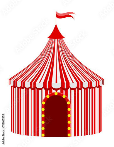 striped red circus tent stock vector illustration
