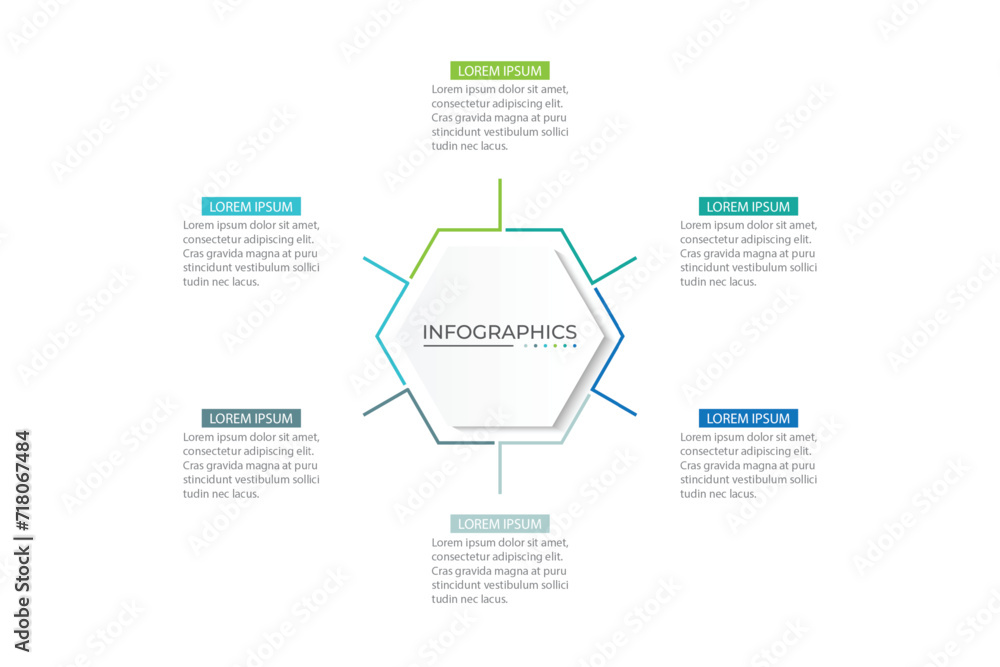Vector infographic design template with 6 options or steps Vector infographic design template with 6 options or steps
