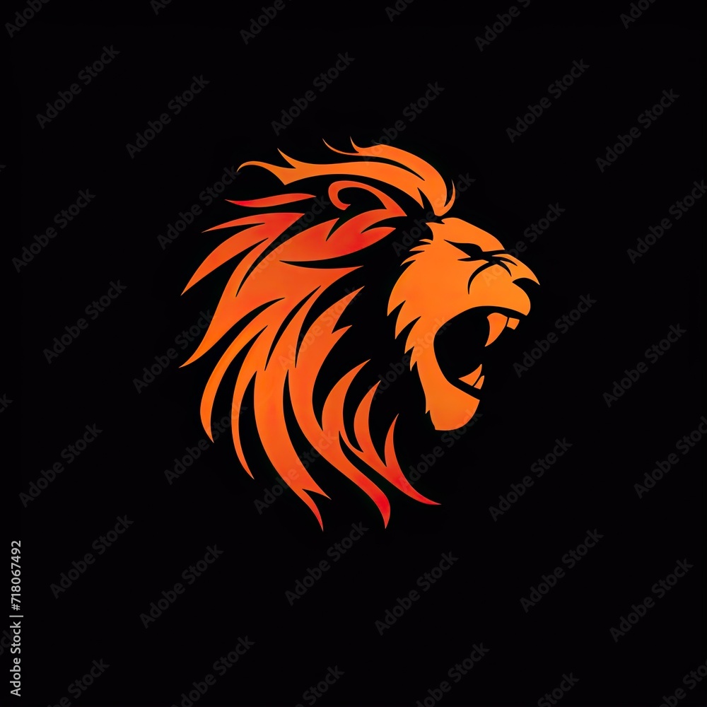 Lion Animal Colorful Design Artwork Icon Generative AI