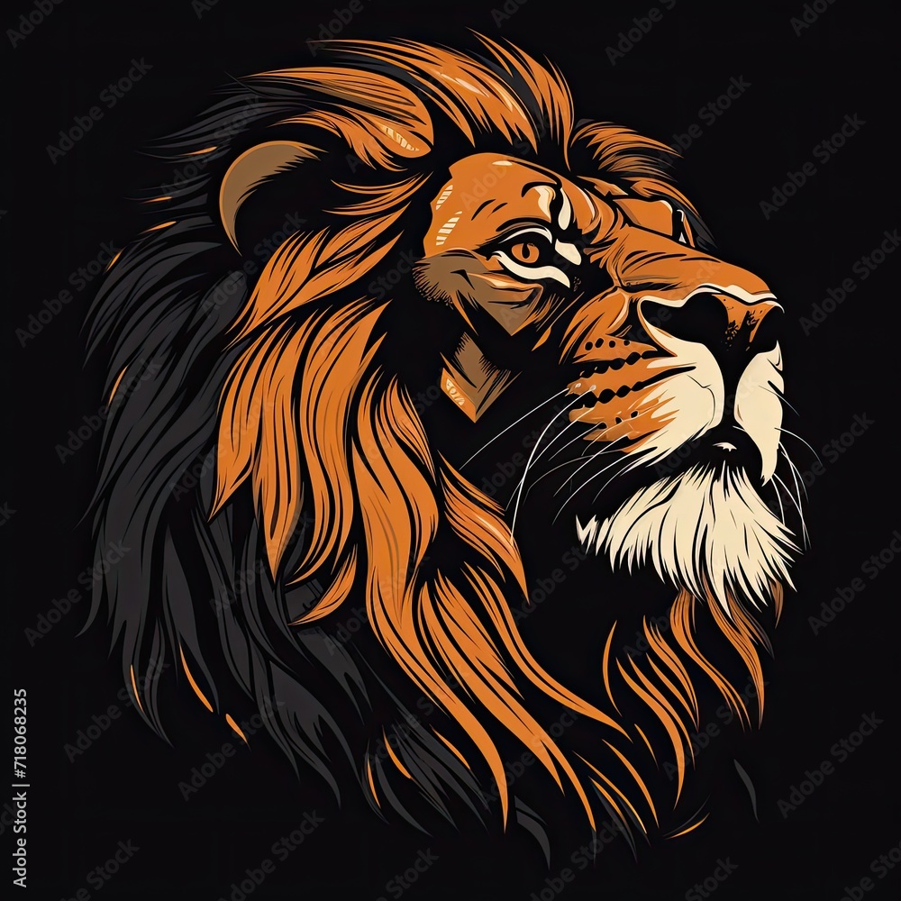 Lion Animal Colorful Illustration Art Object Generative AI