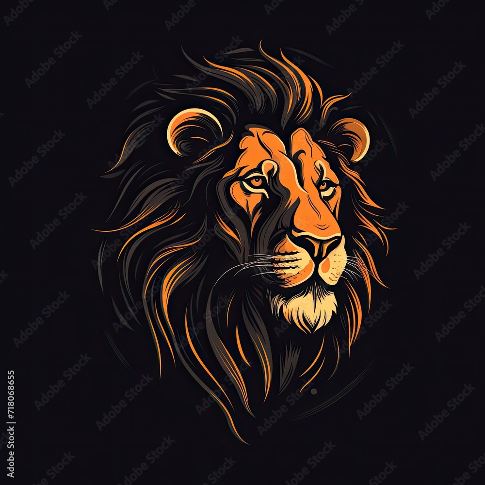 Lion Animal Colorful Logo Design Artwork Object Generative AI
