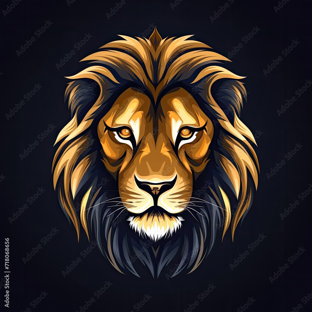 Lion Animal Colorful Logo Design Flat Icon Generative AI Lion Animal Colorful Logo Design Flat Icon Generative AI