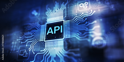 API - Application Programming Interface, software development tool, information technology and business concept. photo